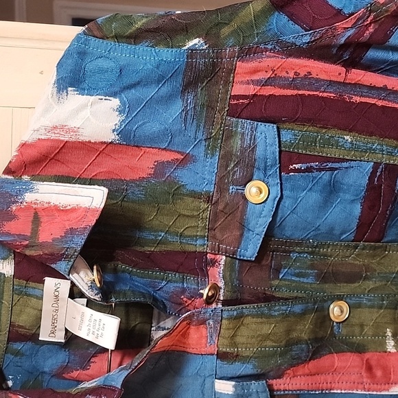 Drawers and Damon's Multi-Color Abstract Jacket size Large - Picture 3 of 4